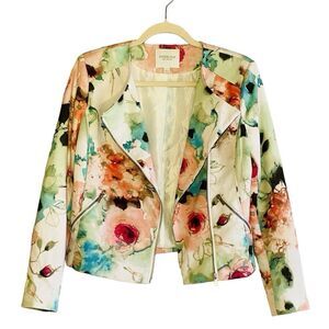PIPERLIME COLLECTION Floral Zipped Lined Abstract Women's Blazer - Size S